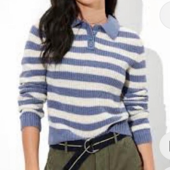 American Eagle Outfitters Stripped collared Sweater NWT - Picture 1 of 6
